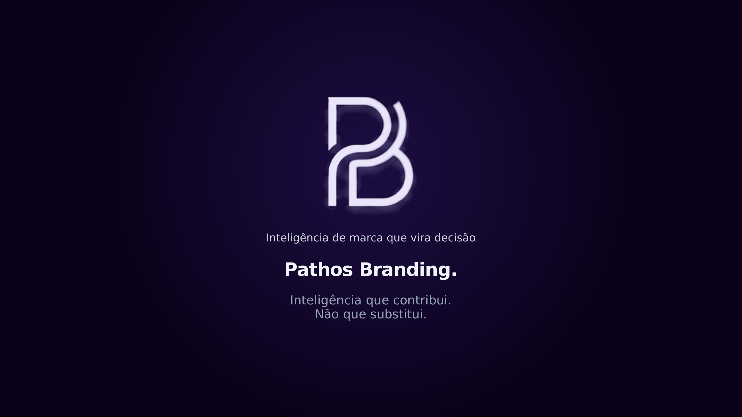 Assinatura Pathos Branding — inteligência que contribui, não que substitui